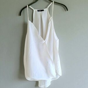 Shein Curve White Wrap Front Draped Cami Tank Top Size 2XL